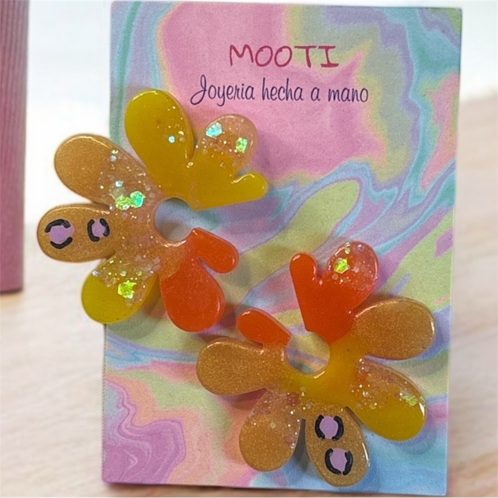 Colorful Handmade Flower Earrings